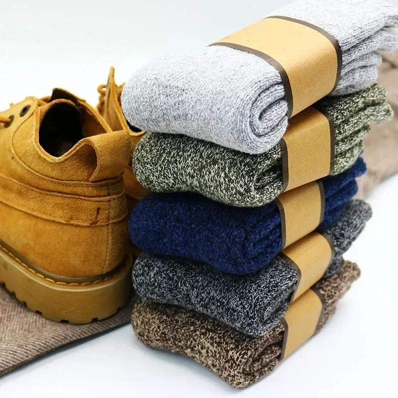 Mens Winter Merino Wool Socks - Thick Warm Cashmere 3 Pair Set - ZOOMNSTORE
