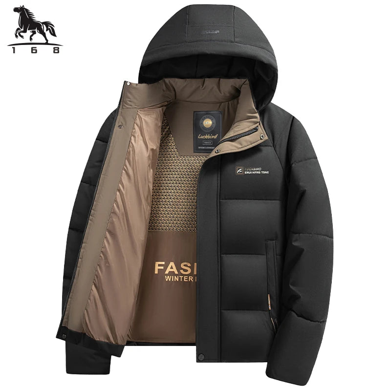 Mens Winter Parka - Casual Hooded Jacket With Detachable Hood, Cotton Filled Coat - ZOOMNSTORE