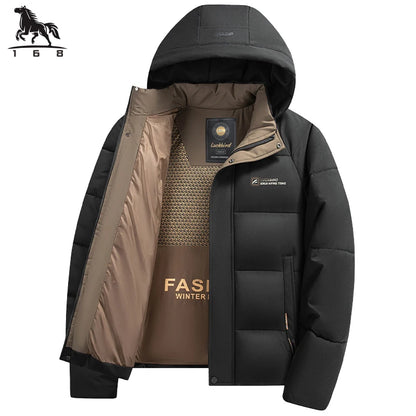 Mens Winter Parka - Casual Hooded Jacket With Detachable Hood, Cotton Filled Coat - ZOOMNSTORE