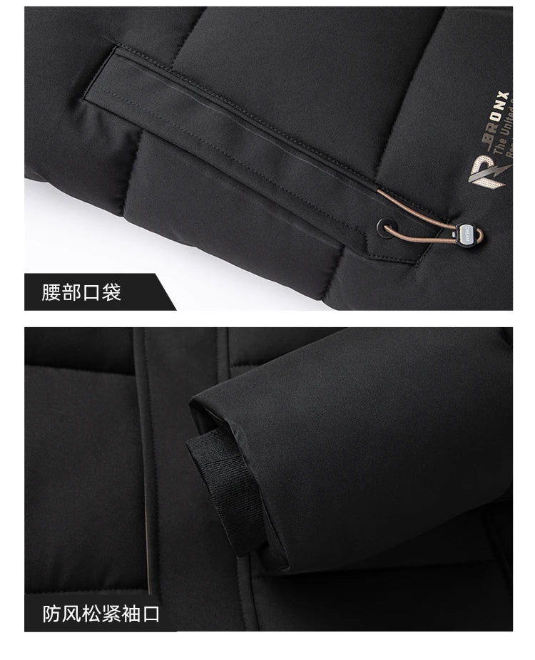 Mens Winter Parka - Casual Hooded Jacket With Detachable Hood, Cotton Filled Coat - ZOOMNSTORE