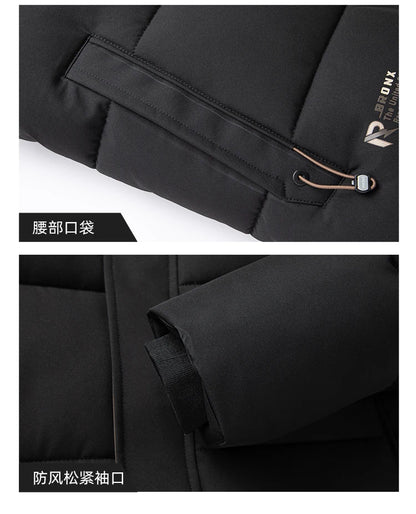 Mens Winter Parka - Casual Hooded Jacket With Detachable Hood, Cotton Filled Coat - ZOOMNSTORE