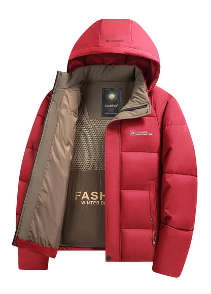 Mens Winter Parka - Casual Hooded Jacket With Detachable Hood, Cotton Filled Coat - ZOOMNSTORE