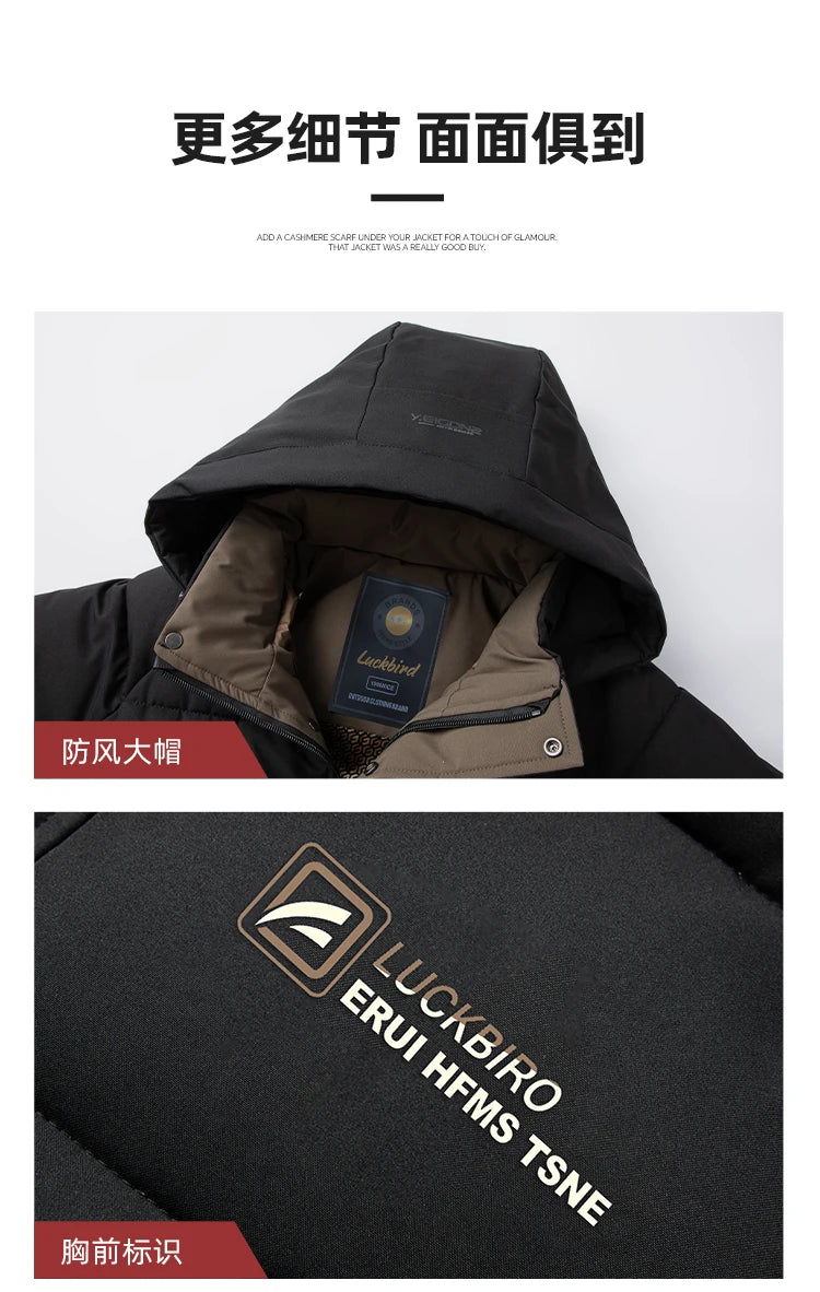Mens Winter Parka - Casual Hooded Jacket With Detachable Hood, Cotton Filled Coat - ZOOMNSTORE