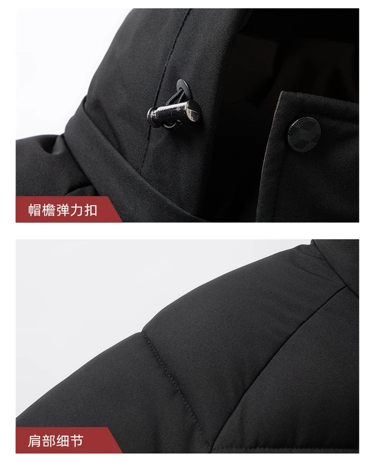 Mens Winter Parka - Casual Hooded Jacket With Detachable Hood, Cotton Filled Coat - ZOOMNSTORE