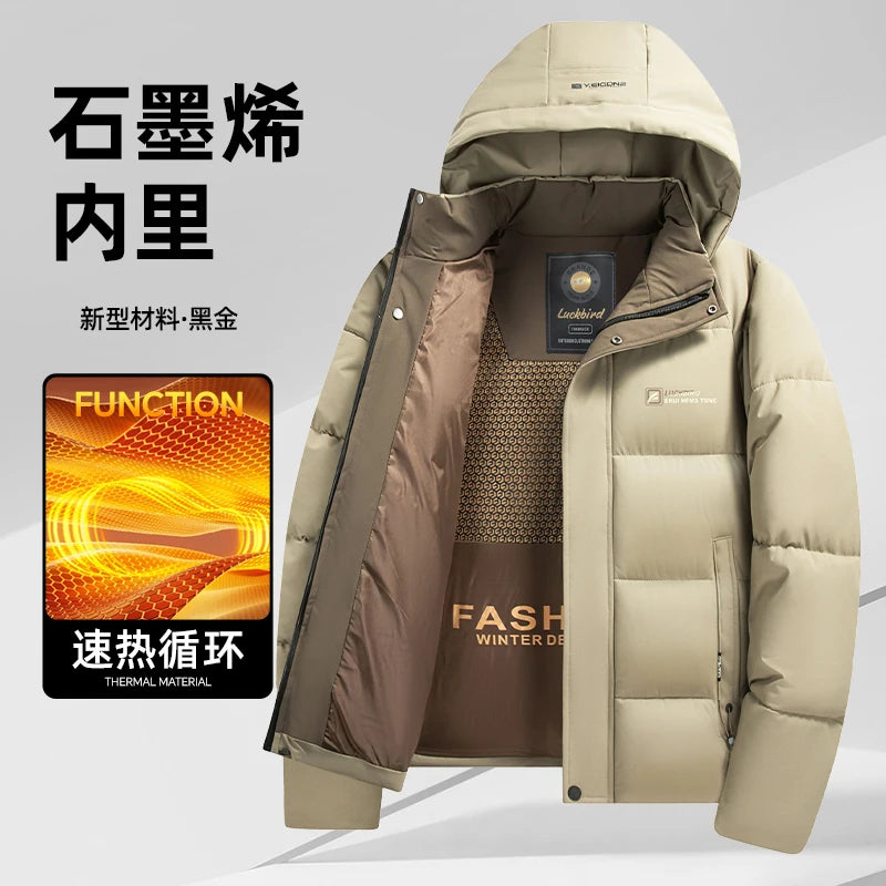 Mens Winter Parka - Casual Hooded Jacket With Detachable Hood, Cotton Filled Coat - ZOOMNSTORE