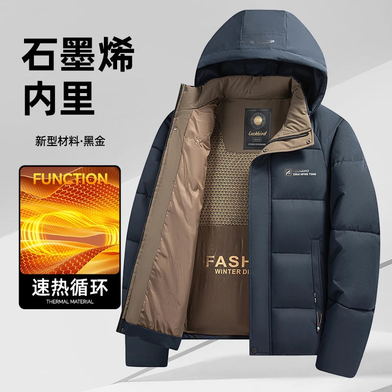 Mens Winter Parka - Casual Hooded Jacket With Detachable Hood, Cotton Filled Coat - ZOOMNSTORE