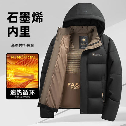 Mens Winter Parka - Casual Hooded Jacket With Detachable Hood, Cotton Filled Coat - ZOOMNSTORE