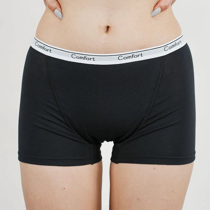 Menstrual Panties Leak Proof - Cotton Women Boyshorts High Rise Period Underwear - ZOOMNSTORE