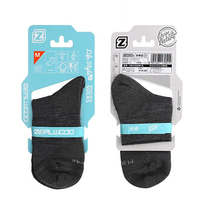 Merino Wool Athletic Socks - No Show Ankle Breathable Mesh, Toe Heel Reinforcement - ZOOMNSTORE