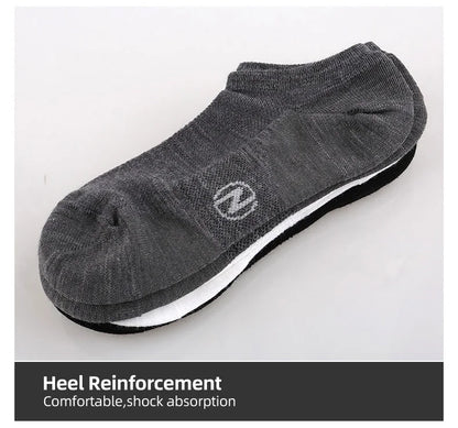 Merino Wool Athletic Socks - No Show Ankle Breathable Mesh, Toe Heel Reinforcement - ZOOMNSTORE