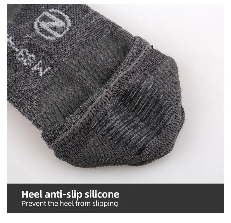 Merino Wool Athletic Socks - No Show Ankle Breathable Mesh, Toe Heel Reinforcement - ZOOMNSTORE