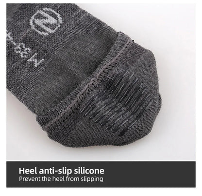 Merino Wool Athletic Socks - No Show Ankle Breathable Mesh, Toe Heel Reinforcement - ZOOMNSTORE