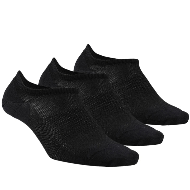 Merino Wool Athletic Socks - No Show Ankle Breathable Mesh, Toe Heel Reinforcement - ZOOMNSTORE