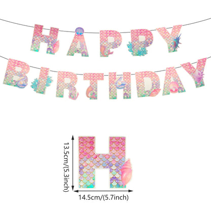 Mermaid Party Supplies Set - Disposable Plates Cups Napkins for Girls Birthday  Baby Shower - ZOOMNSTORE