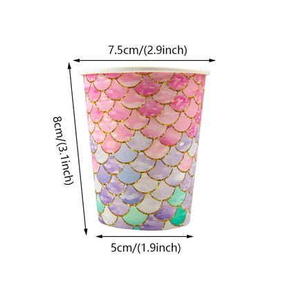 Mermaid Party Supplies Set - Disposable Plates Cups Napkins for Girls Birthday  Baby Shower - ZOOMNSTORE