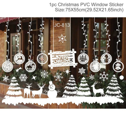 Merry Christmas Window Sticker - Holiday Home Decorations 2024-2025 - ZOOMNSTORE