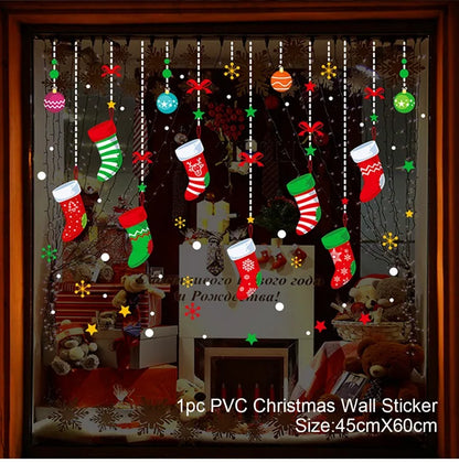 Merry Christmas Window Sticker - Holiday Home Decorations 2024-2025 - ZOOMNSTORE