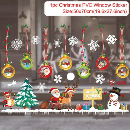 Merry Christmas Window Sticker - Holiday Home Decorations 2024-2025 - ZOOMNSTORE