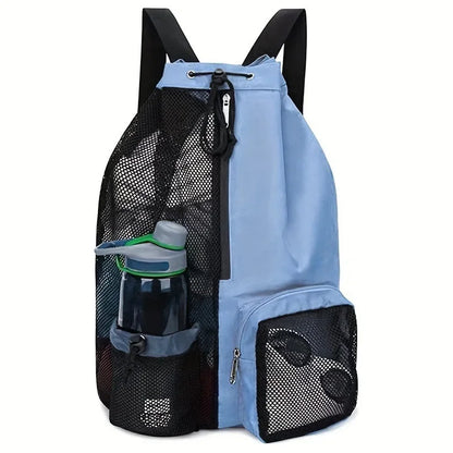 Mesh Swim Bag - Waterproof Drawstring Backpack with Wet Pocket for Gym & Beach - ZOOMNSTORE