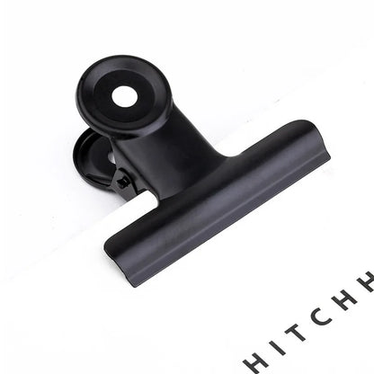 5PCS Metal Paper Clip 20 29 39 50 63 75 90mm Foldback Metal Binder Clips Black Grip Clamps Paper Document Office School Statione - ZOOMNSTORE