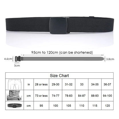 Metal Free Elastic Belt - Strong Stretch Nylon Quick Release Buckle | Unisex Tactical Outdoor - ZOOMNSTORE
