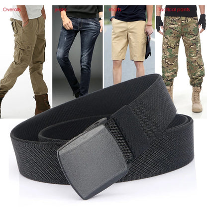 Metal Free Elastic Belt - Strong Stretch Nylon Quick Release Buckle | Unisex Tactical Outdoor - ZOOMNSTORE