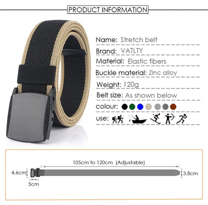 Metal Free Elastic Belt - Strong Stretch Nylon Quick Release Buckle | Unisex Tactical Outdoor - ZOOMNSTORE