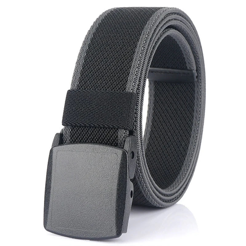 Metal Free Elastic Belt - Strong Stretch Nylon Quick Release Buckle | Unisex Tactical Outdoor - ZOOMNSTORE