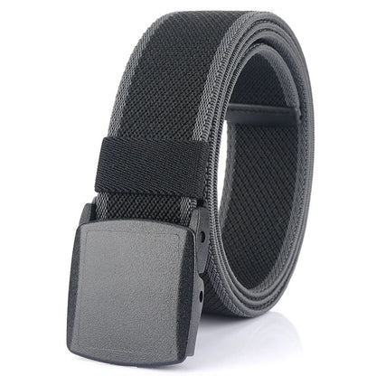 Metal Free Elastic Belt - Strong Stretch Nylon Quick Release Buckle | Unisex Tactical Outdoor - ZOOMNSTORE