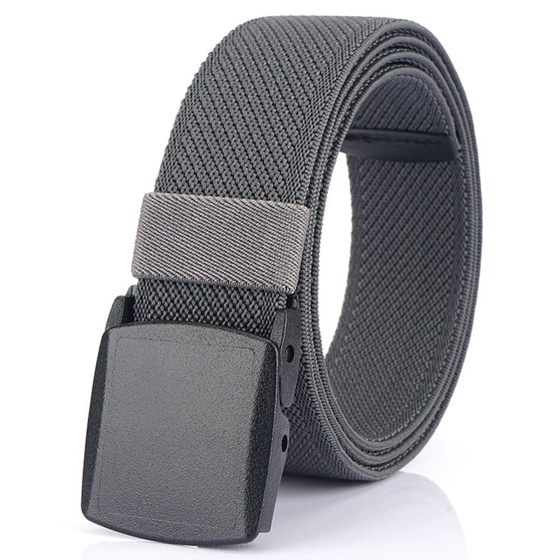 Metal Free Elastic Belt - Strong Stretch Nylon Quick Release Buckle | Unisex Tactical Outdoor - ZOOMNSTORE