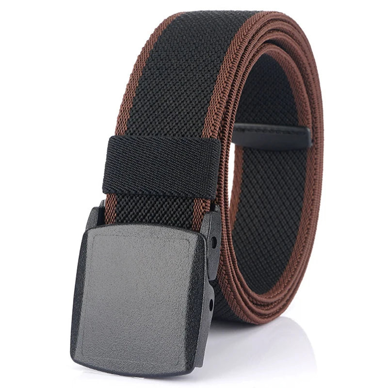 Metal Free Elastic Belt - Strong Stretch Nylon Quick Release Buckle | Unisex Tactical Outdoor - ZOOMNSTORE