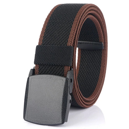 Metal Free Elastic Belt - Strong Stretch Nylon Quick Release Buckle | Unisex Tactical Outdoor - ZOOMNSTORE