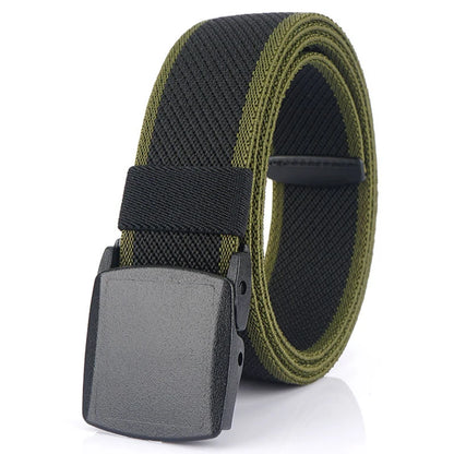 Metal Free Elastic Belt - Strong Stretch Nylon Quick Release Buckle | Unisex Tactical Outdoor - ZOOMNSTORE