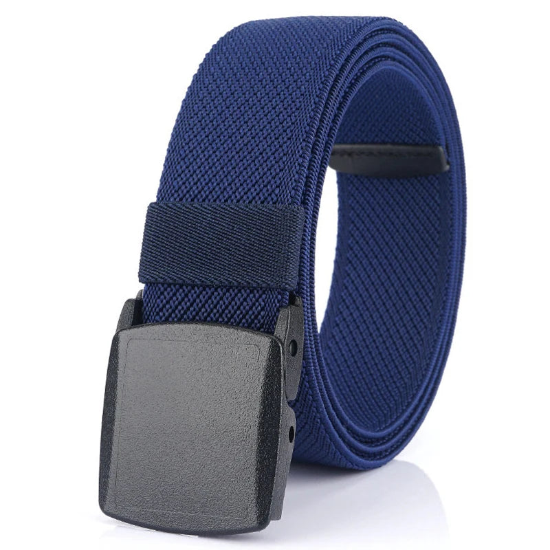 Metal Free Elastic Belt - Strong Stretch Nylon Quick Release Buckle | Unisex Tactical Outdoor - ZOOMNSTORE