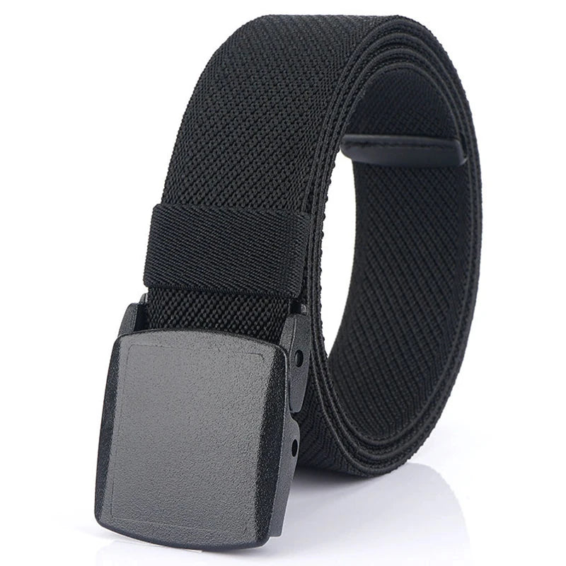 Metal Free Elastic Belt - Strong Stretch Nylon Quick Release Buckle | Unisex Tactical Outdoor - ZOOMNSTORE