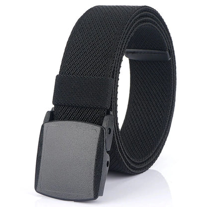 Metal Free Elastic Belt - Strong Stretch Nylon Quick Release Buckle | Unisex Tactical Outdoor - ZOOMNSTORE