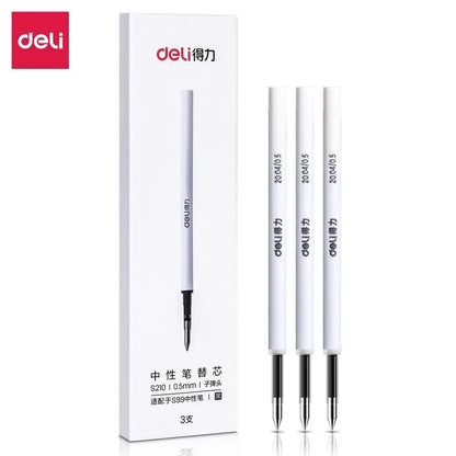 DELI Metal Sign Pen 0.5mm Gel Ink Pens Golden Silver Color Metallic Writing Pen Office Supplies - ZOOMNSTORE