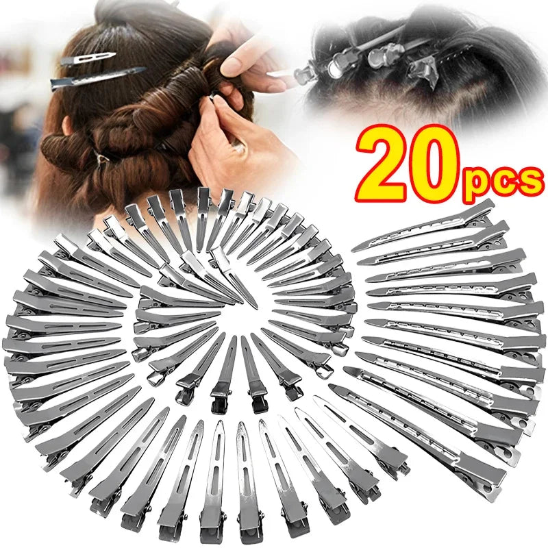 Metal Hair Clips - Hairdressing Section Clips & Steel Hair Clamps for Styling - ZOOMNSTORE