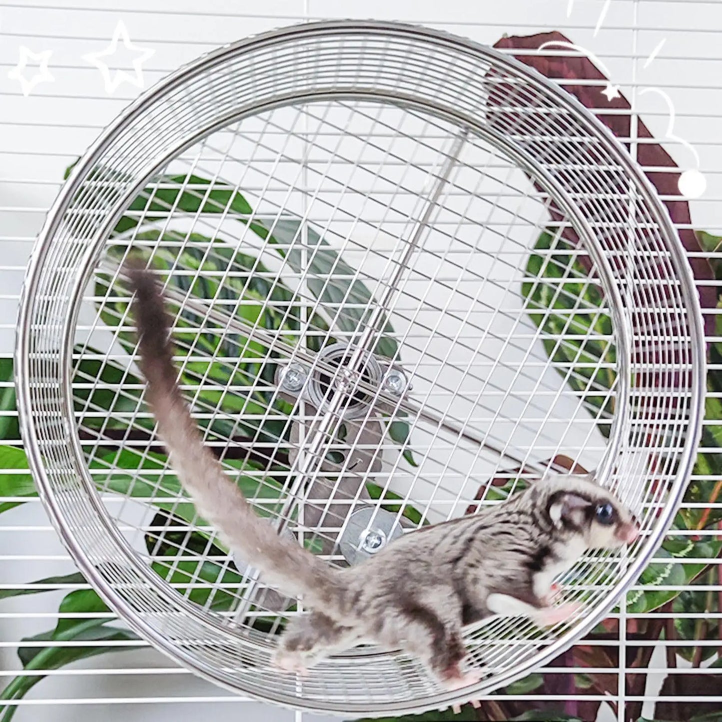 Metal Hamster Exercise Wheel - Silent Running Wire Mesh Wheel for Small Animals - ZOOMNSTORE