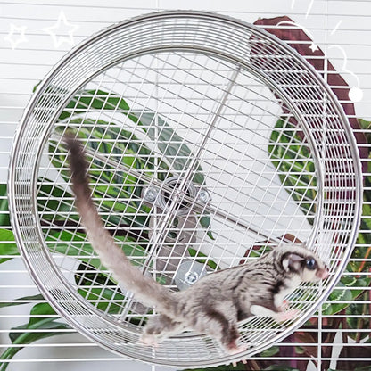 Metal Hamster Exercise Wheel - Silent Running Wire Mesh Wheel for Small Animals - ZOOMNSTORE