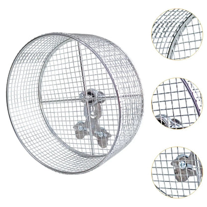 Metal Hamster Exercise Wheel - Silent Running Wire Mesh Wheel for Small Animals - ZOOMNSTORE