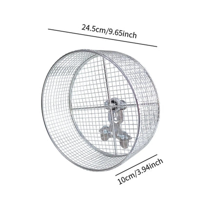 Metal Hamster Exercise Wheel - Silent Running Wire Mesh Wheel for Small Animals - ZOOMNSTORE