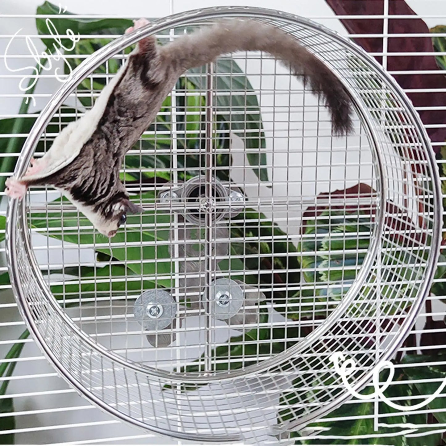 Metal Hamster Exercise Wheel - Silent Running Wire Mesh Wheel for Small Animals - ZOOMNSTORE