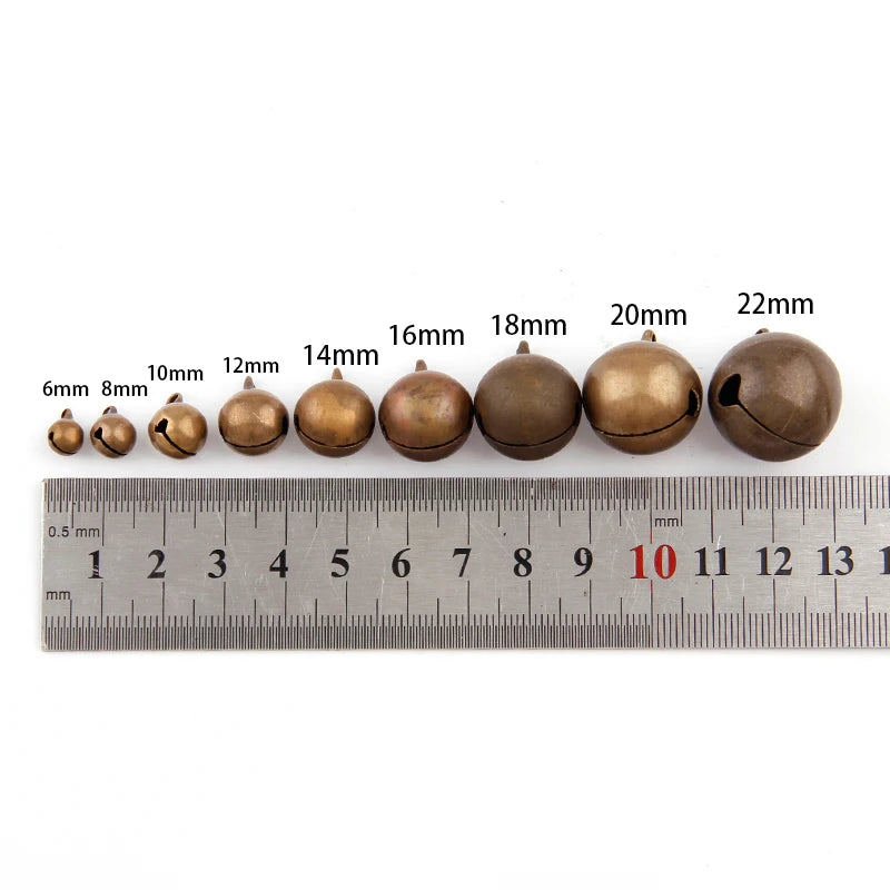 Bronze Metal Jingle Bells - Loose Beads for Festival Christmas Tree DIY Crafts - ZOOMNSTORE