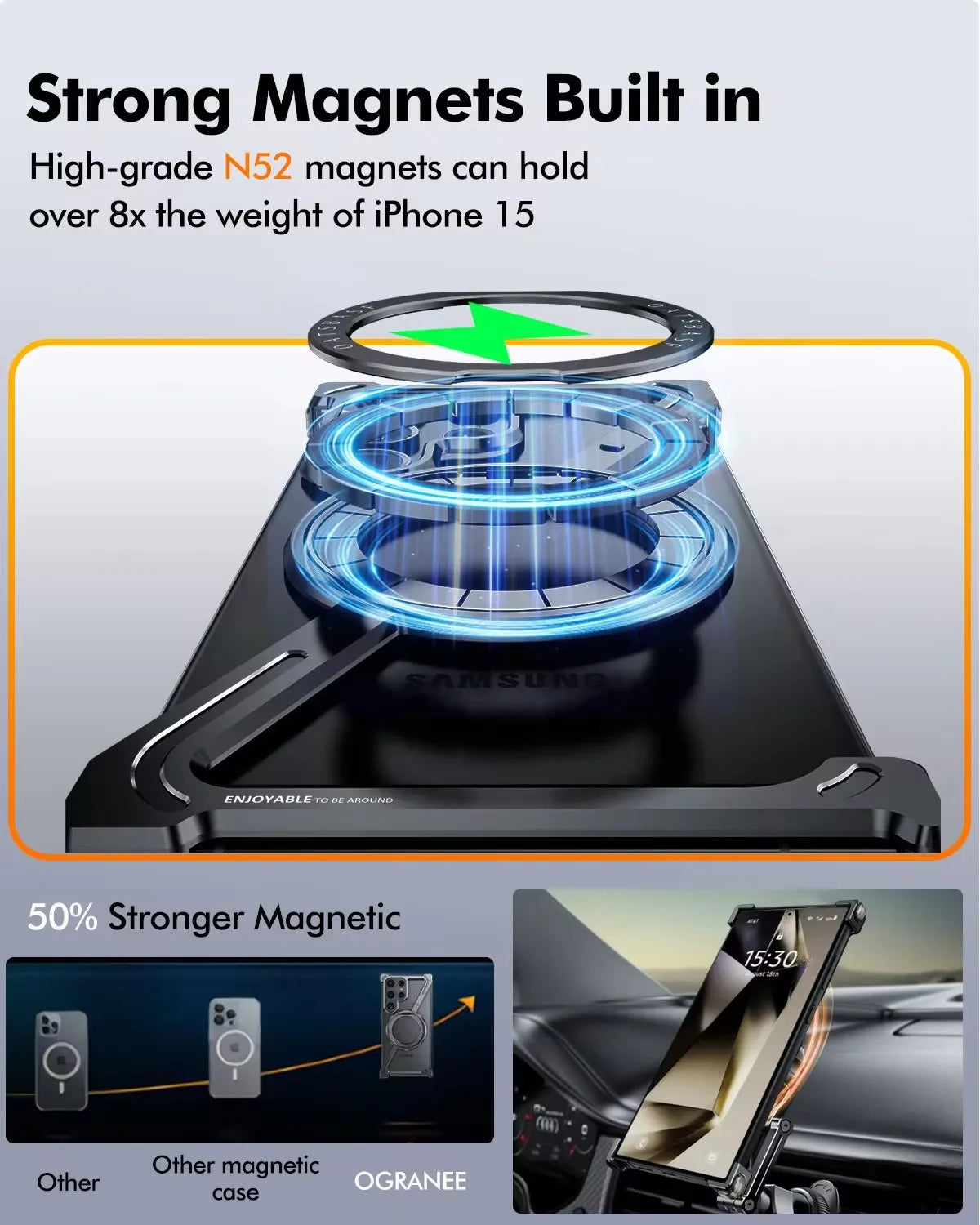 Metal MagSafe Z Shape Phone Case for Samsung Galaxy S24S25 Ultra - 360 Rotating Bracket Cover - ZOOMNSTORE