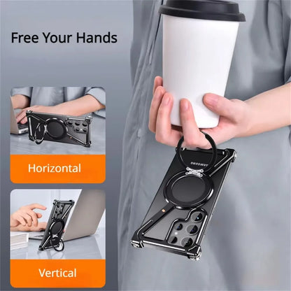 Metal MagSafe Z Shape Phone Case for Samsung Galaxy S24S25 Ultra - 360 Rotating Bracket Cover - ZOOMNSTORE