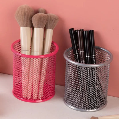 Metal Mesh Pencil Holder - Square Desk Organizer Cup - ZOOMNSTORE