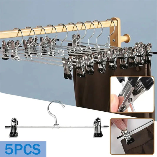 Metal Pants Racks – Adjustable Skirt Rack With Rubber Coated Clips | Rust Resistant - ZOOMNSTORE