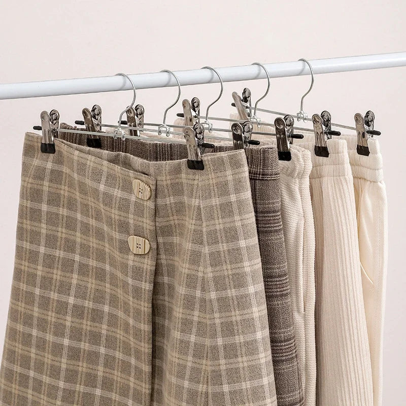 Metal Pants Racks – Adjustable Skirt Rack With Rubber Coated Clips | Rust Resistant - ZOOMNSTORE