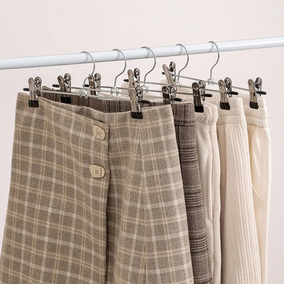 Metal Pants Racks – Adjustable Skirt Rack With Rubber Coated Clips | Rust Resistant - ZOOMNSTORE